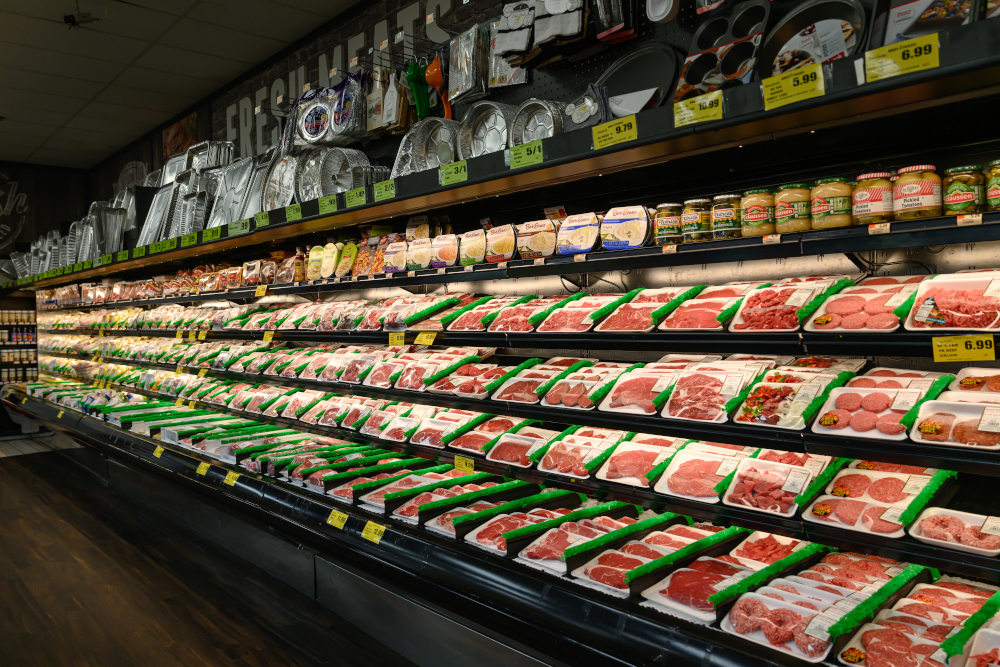 image of grocery store meat section